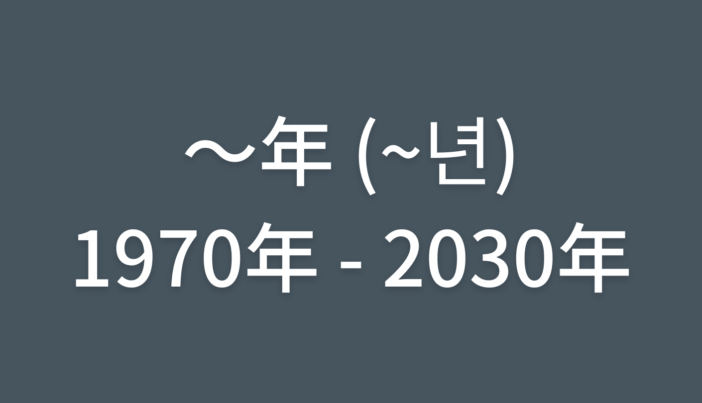 〜年（西暦）の韓国語【1970年〜2030年】