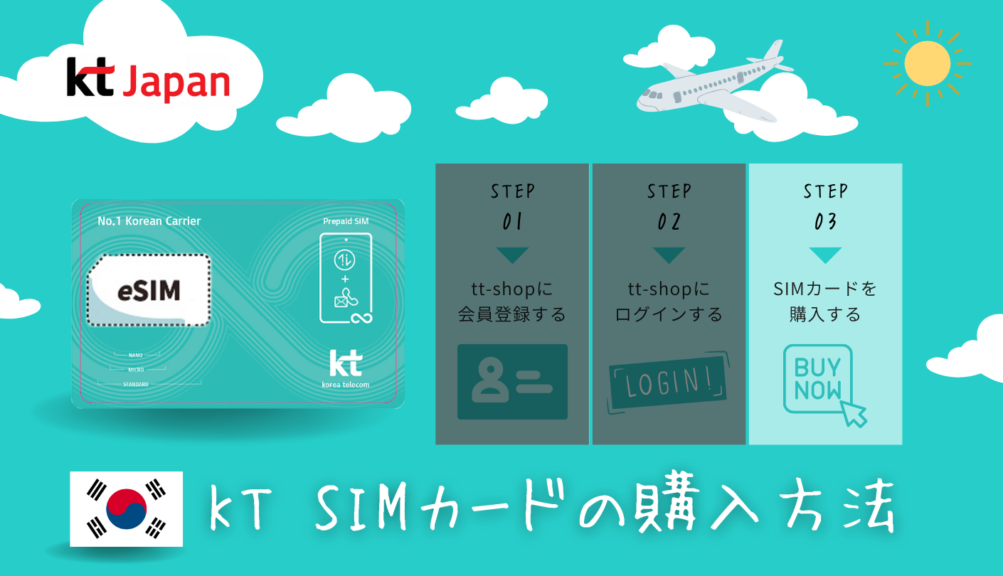 韓国KTプリペイドSIMカード（USIM・eSIM）を「tt-shopで」購入する方法その③：SIMカードを購入する